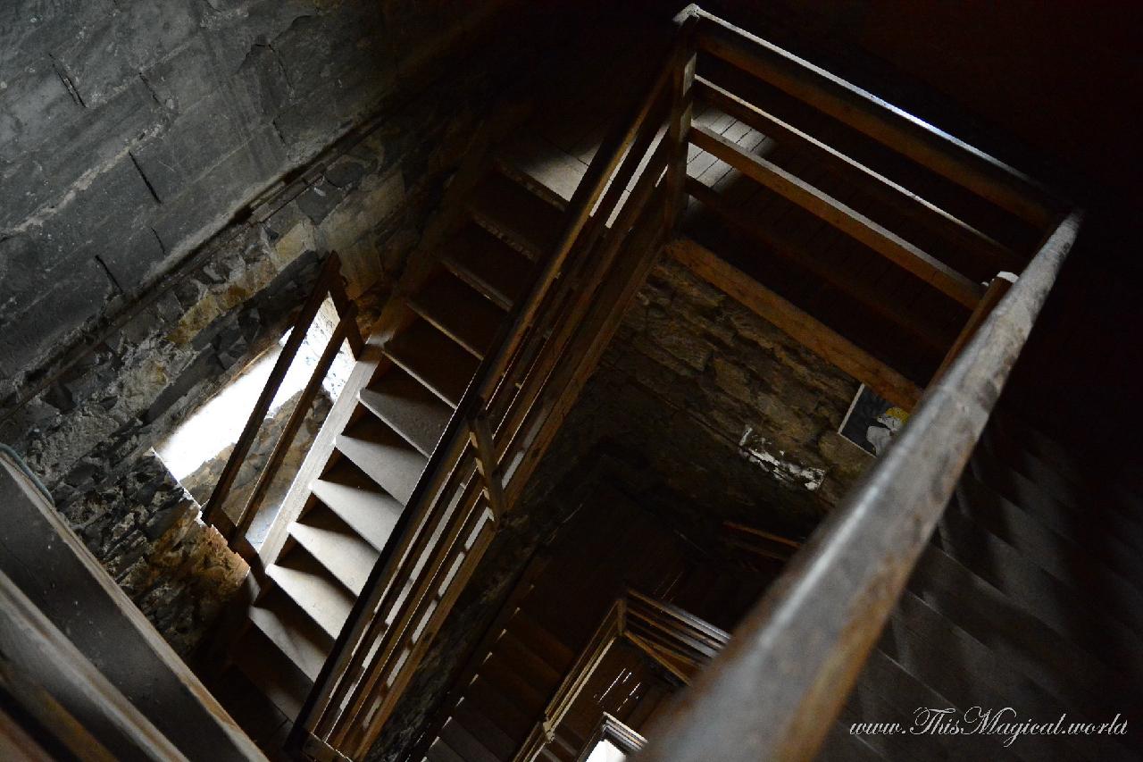 Hazmburk castle. Stairs leading to the top of the White tower