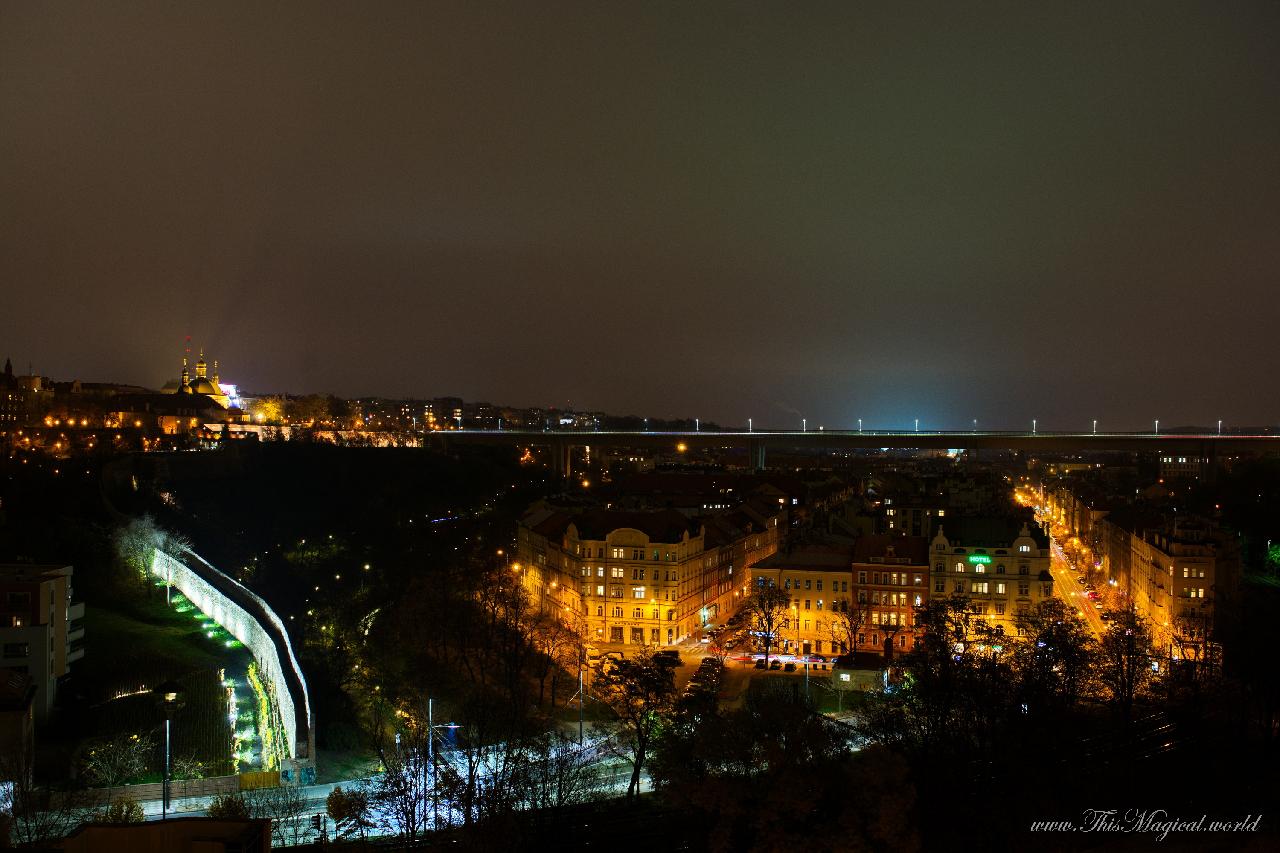 View from the Vyšehrad towards Nusle Bridge