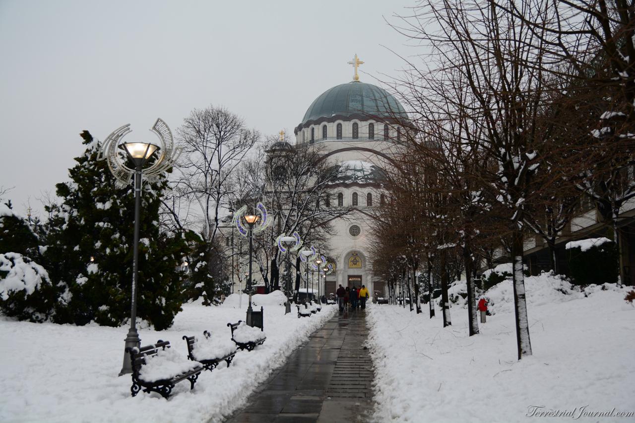 Saint Sava Church in winter