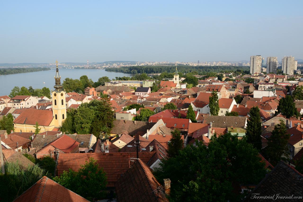 View towards Zemun district from the Gardoš Tower