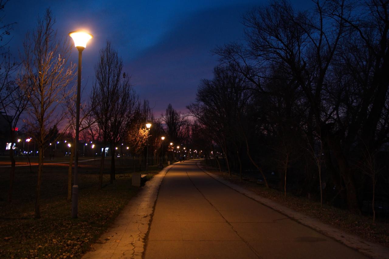 Road at Ušće park in New Belgrade