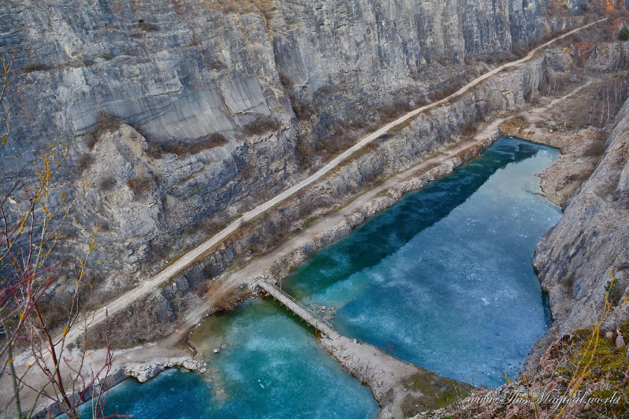 Lake at the bottom of Velka Amerika quarry