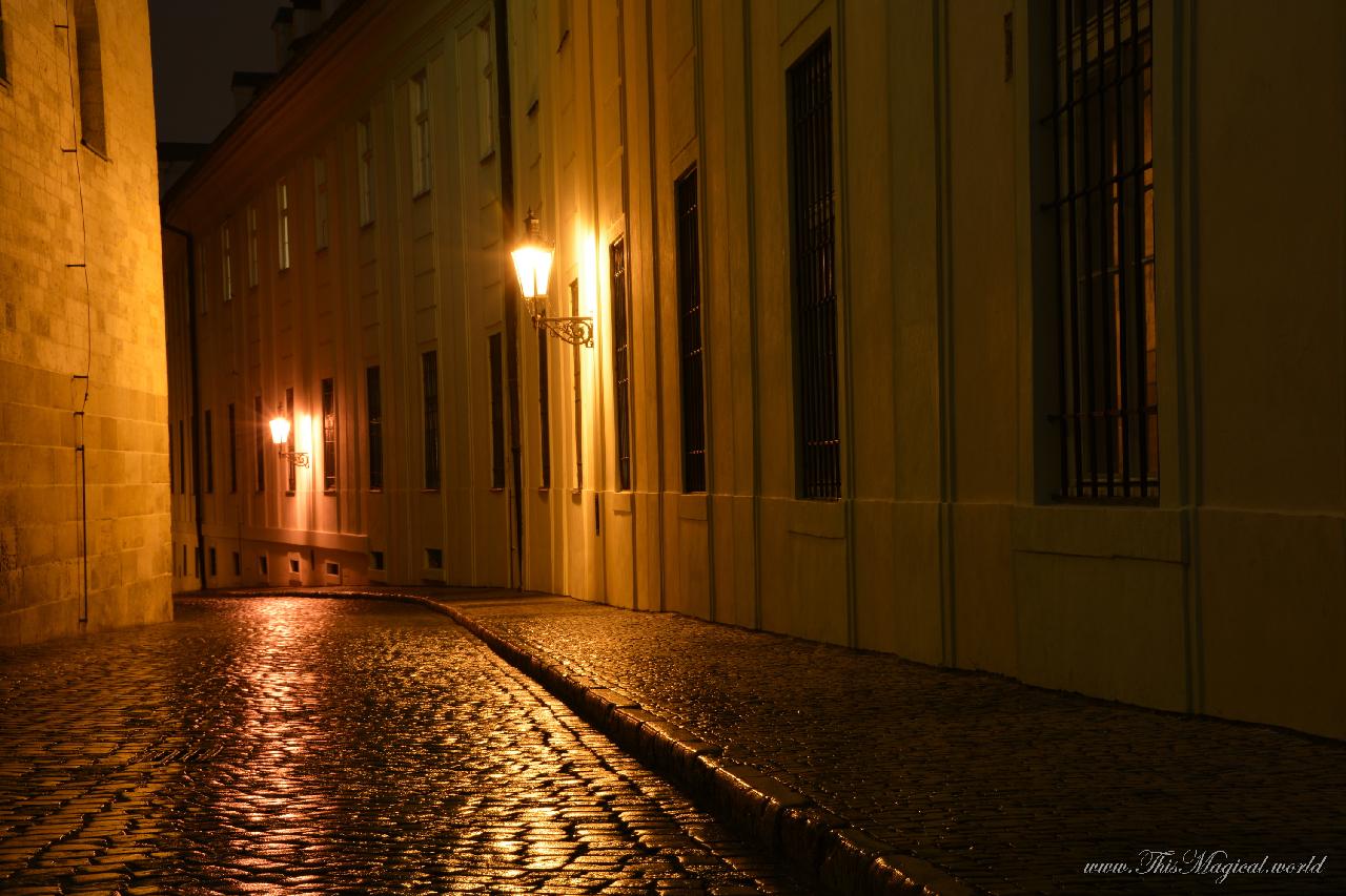 Rainy evening at Prague castle