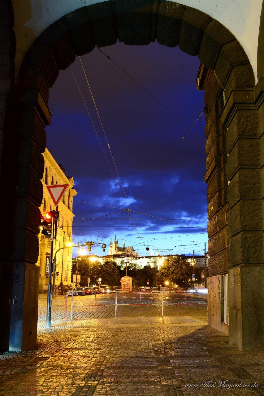 Prague. St Vitus cathedral in a distance.