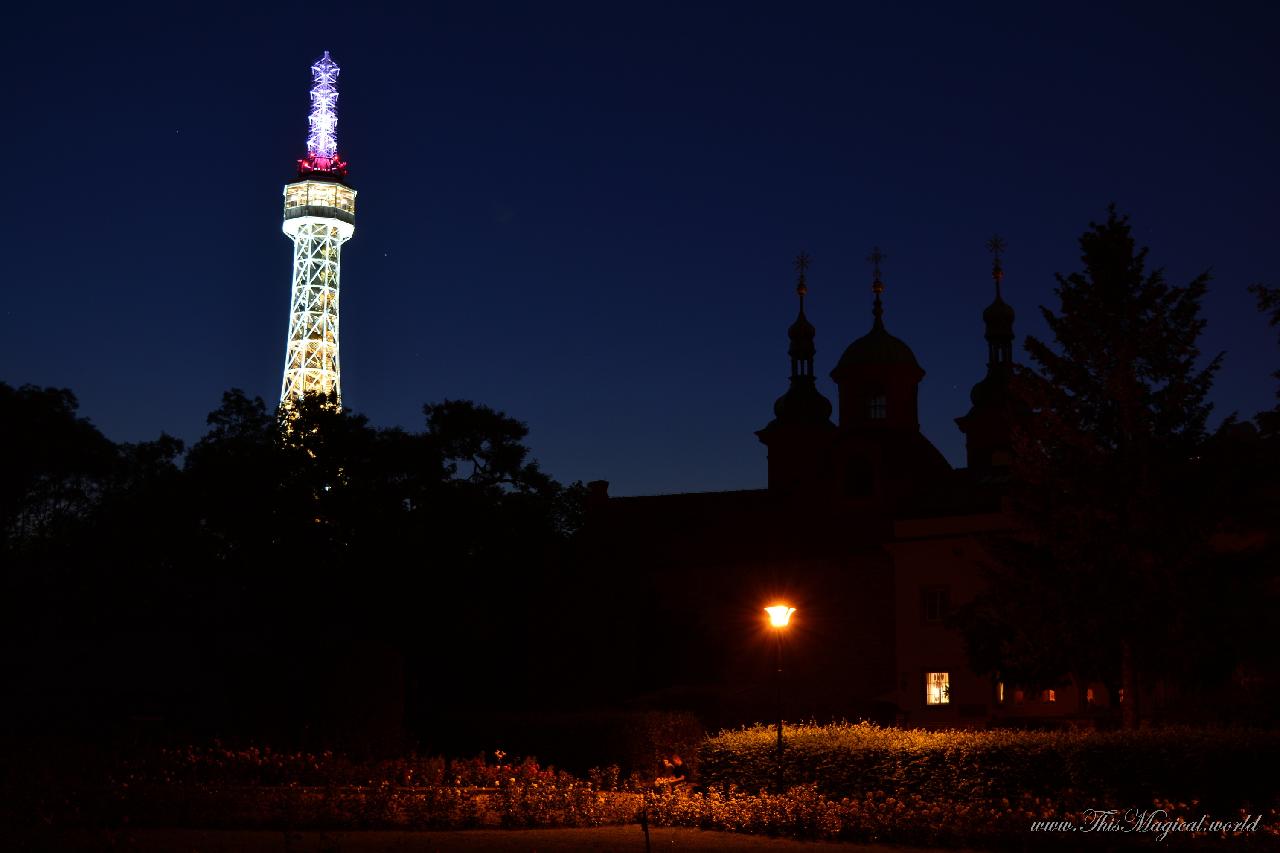 Petřín tower and gardens