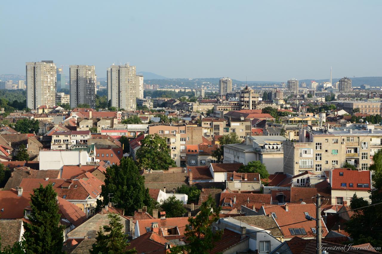 View towards Belgrade and Zemun district from the Gardoš Tower