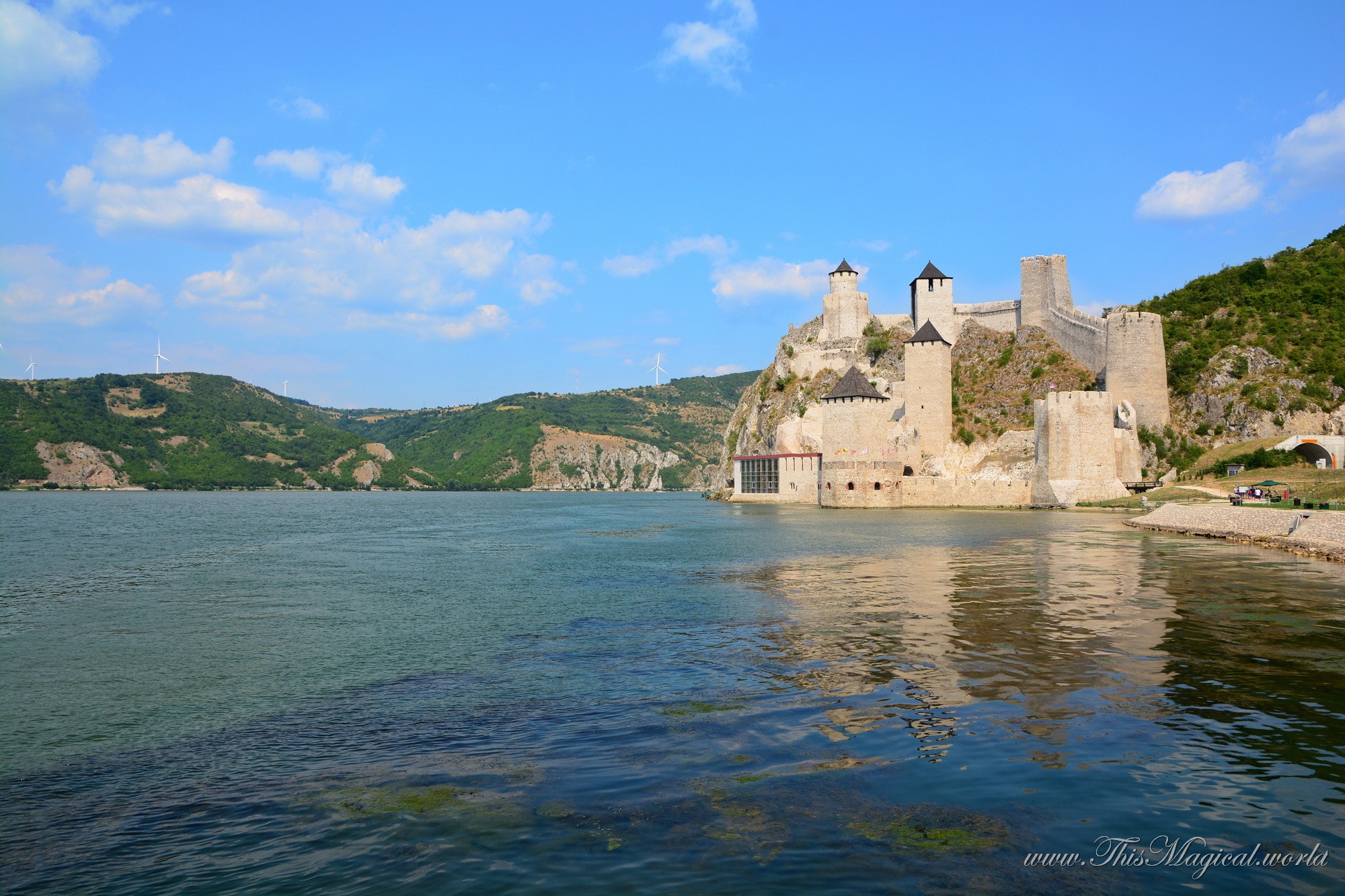 Golubac Fortress and the blue Danube